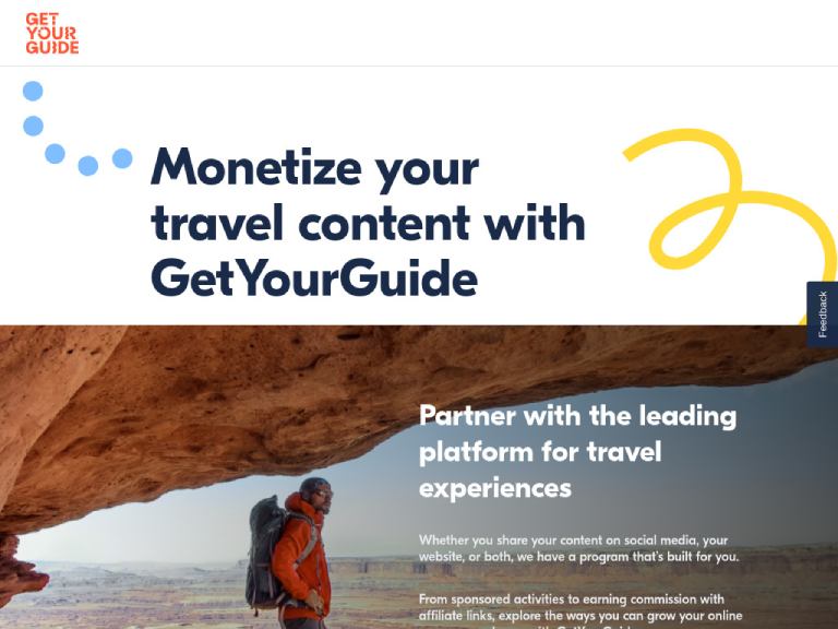 Monetize travel content with GetYourGuide 